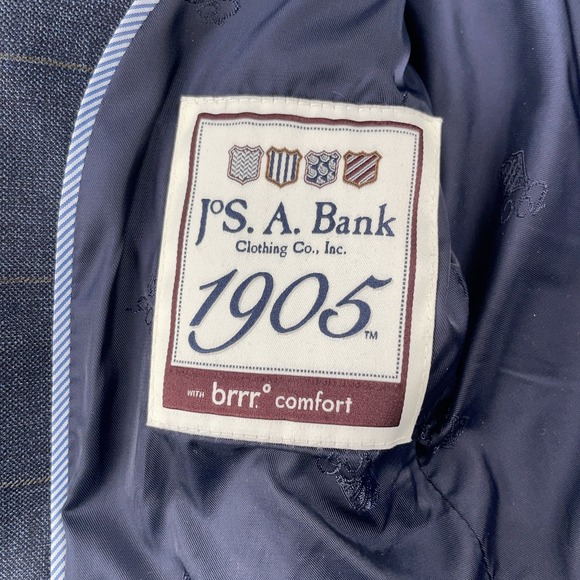 Jos A Bank Blazer Mens 36 Regular Blue Plaid Wool 1905 Tailored Fit Jacket Brrr - Picture 4 of 15